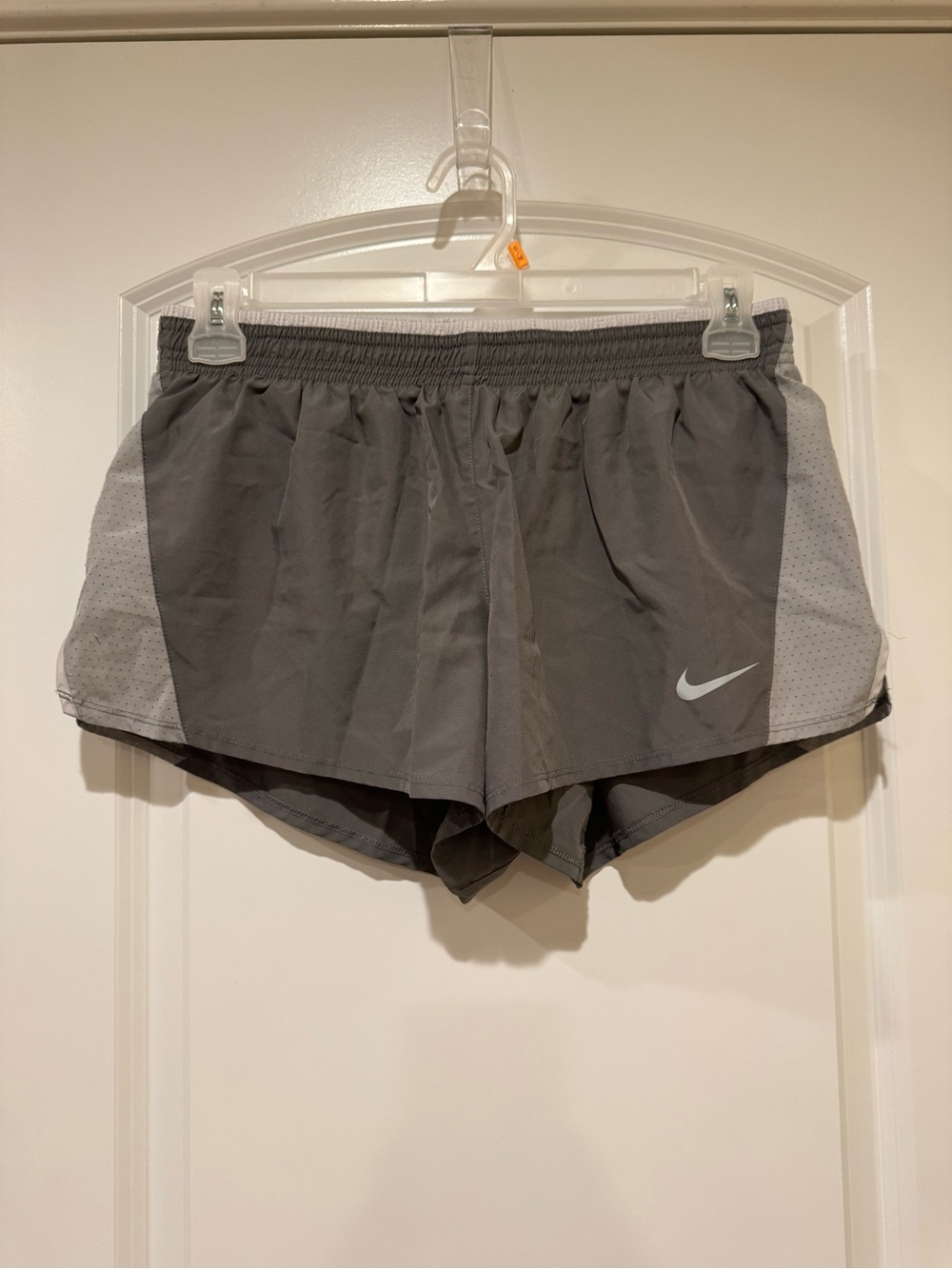 Nike Women’s Gray Athletic Running Shorts with Reflective Swoosh